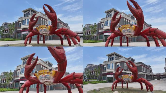 【4K】宿迁霸王蟹雕像 螃蟹