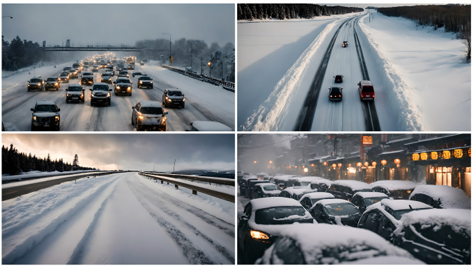 暴雪 高速公路 堵车
