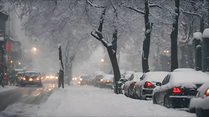 暴雪大雪唯美雪景意境