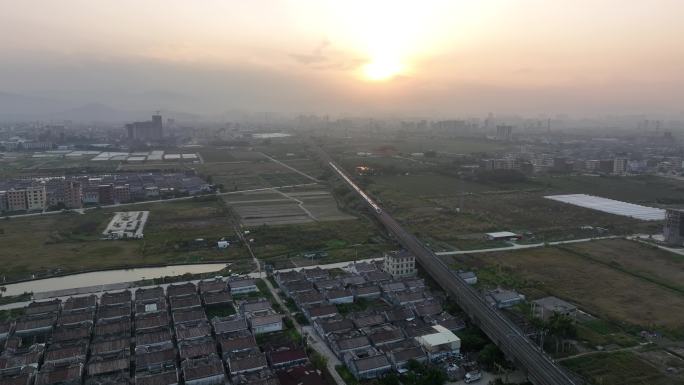 潮汕民居厝角头街道高铁