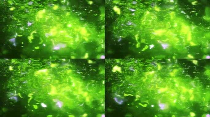 4K绿色梯度晶体液体运动抽象运动背景