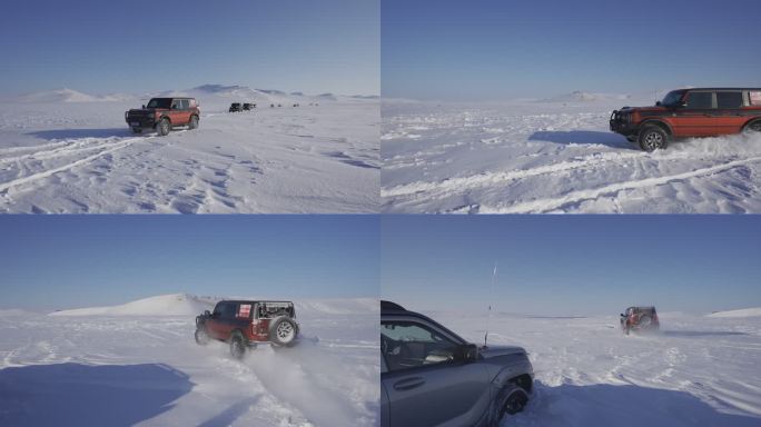 冬天 冬季 开车 雪地 越野 高速