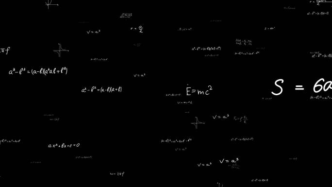 数学公式冲屏飘动AE模板