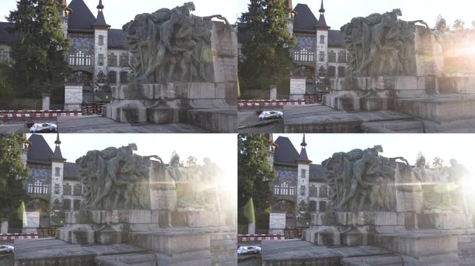 美丽世界电报纪念碑位于瑞士伯尔尼的Helvetiaplatz