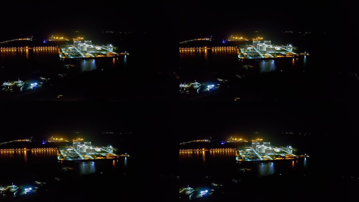 上海 夜景 洋山深水港 航拍