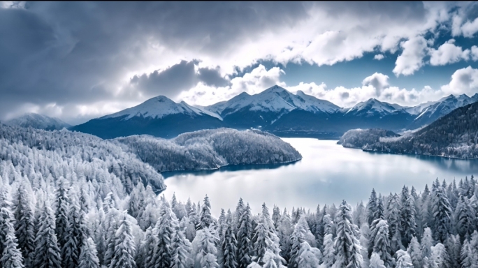 雪山雾凇云海天池