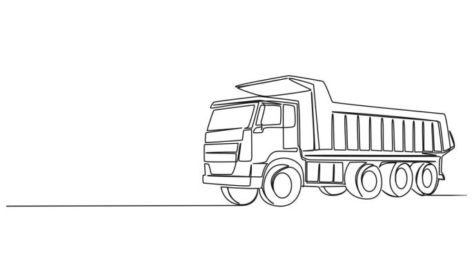 动画单线绘制的自卸卡车
