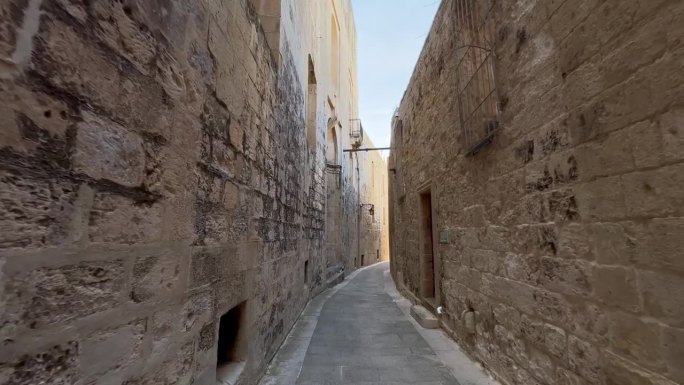 姆迪纳狭窄而古老的街道，马耳他历史悠久的旧都，联合国教科文组织遗产，巴洛克式建筑，丰富的历史和迷人的