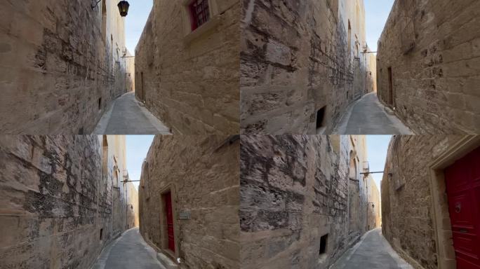 姆迪纳狭窄而古老的街道，马耳他历史悠久的旧都，联合国教科文组织遗产，巴洛克式建筑，丰富的历史和迷人的