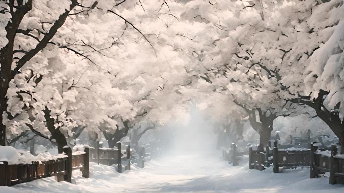 雪景    冬天  飘雪  雪花 唯美、