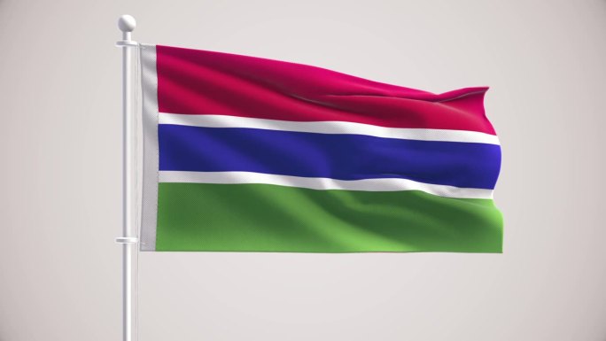 冈比亚国旗+阿尔法海峡