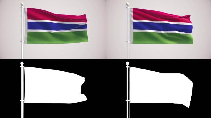冈比亚国旗+阿尔法海峡