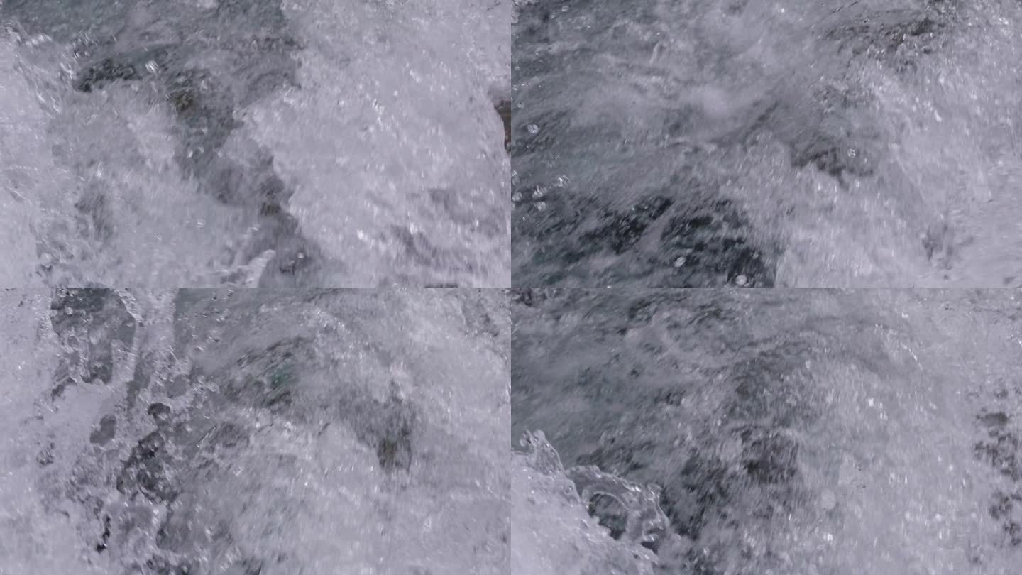 SLO MO全画幅锁定拍摄流动的河流急流在白天