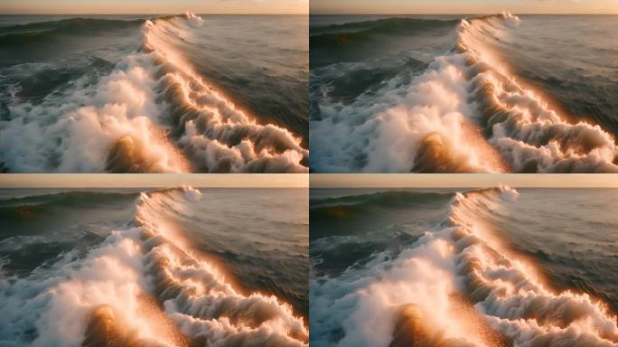 大海海浪阳光海洋浪花海水大气震撼开场片头