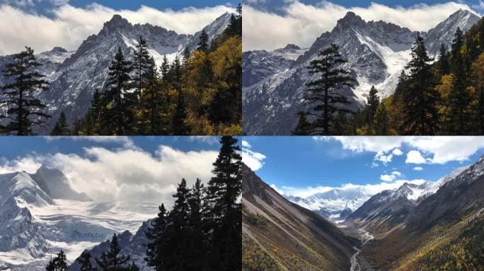 4k航拍秋色西藏林芝