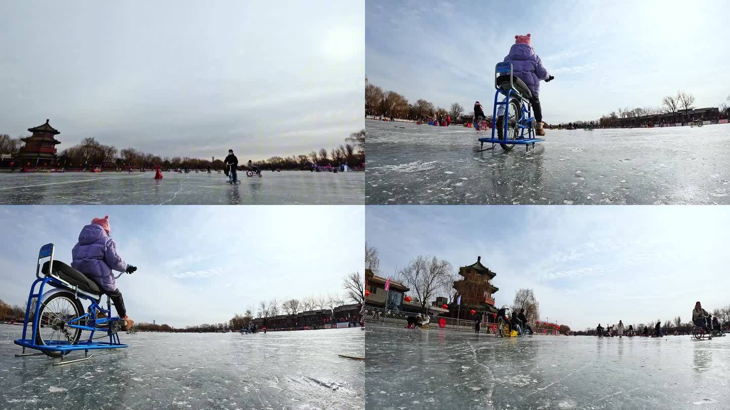 老北京 什刹海滑冰 胡同