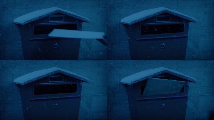在白雪皑皑的冬夜投递信件或包裹
