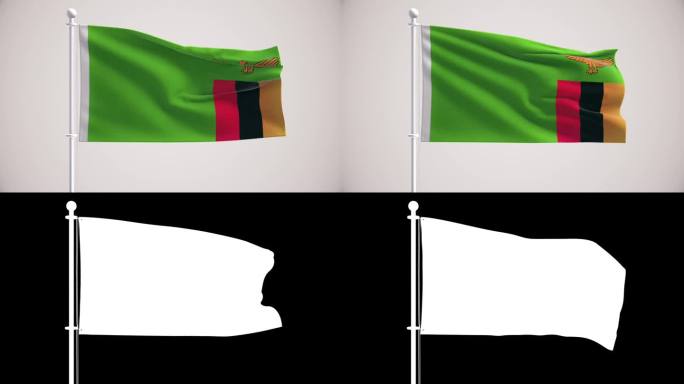 赞比亚国旗+阿尔法海峡