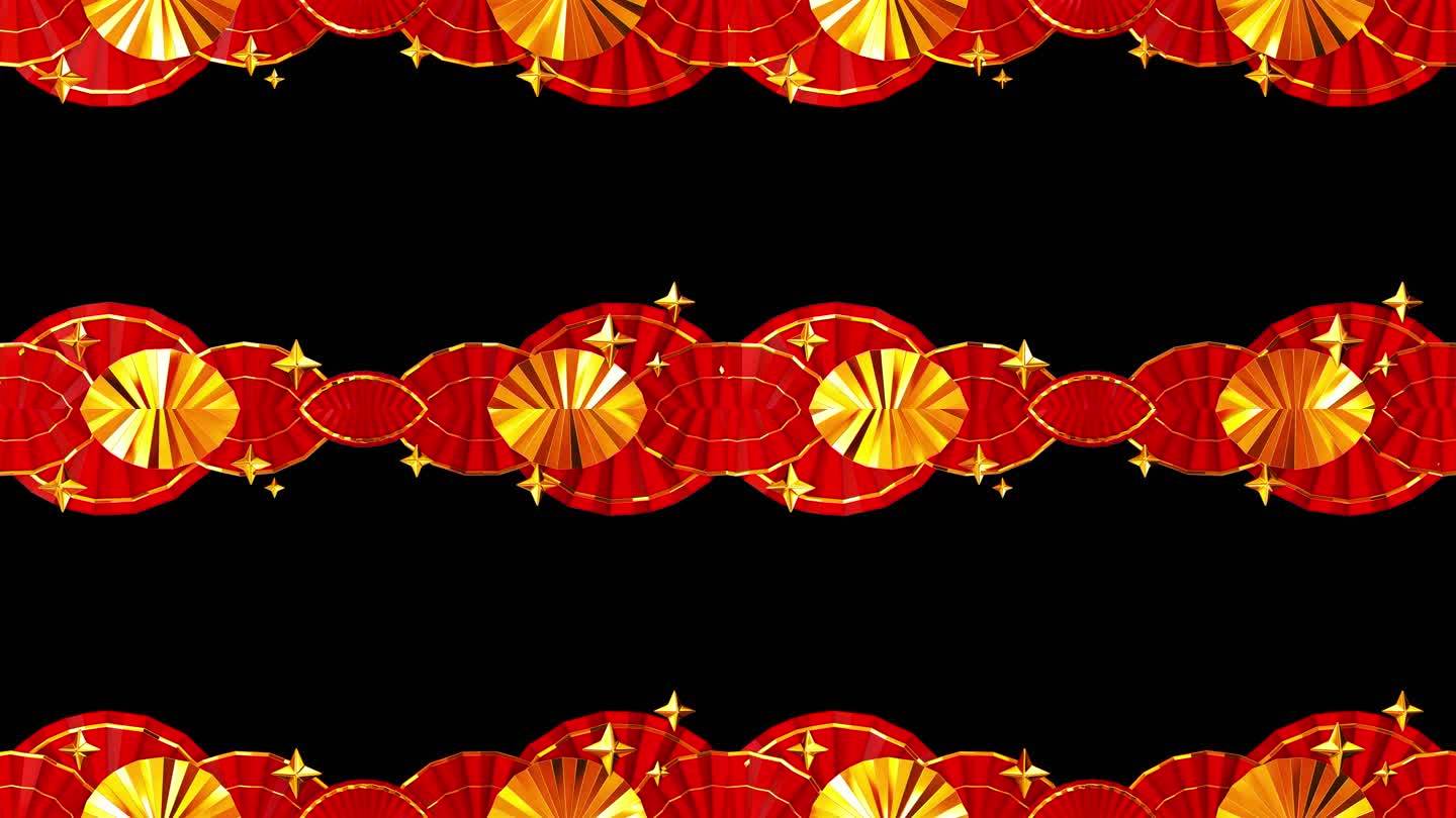春节扇形星星框背景