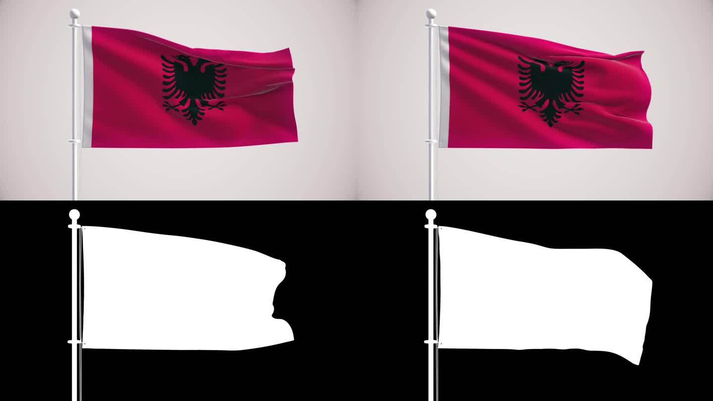 阿尔巴尼亚国旗+阿尔法海峡