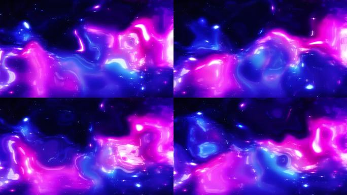 4K蓝粉色梯度晶体液体运动抽象运动背景