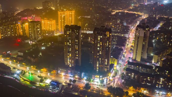 赤水滨江路夜景延时航拍