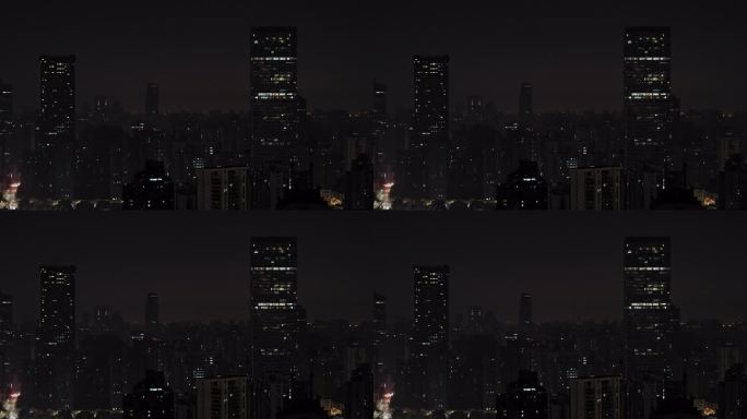 上海博华广场高空黑夜夜景