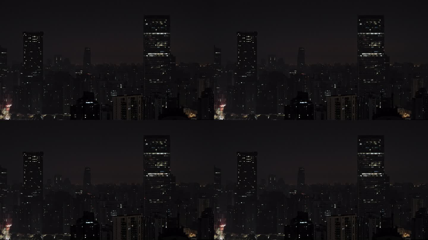 上海博华广场高空黑夜夜景