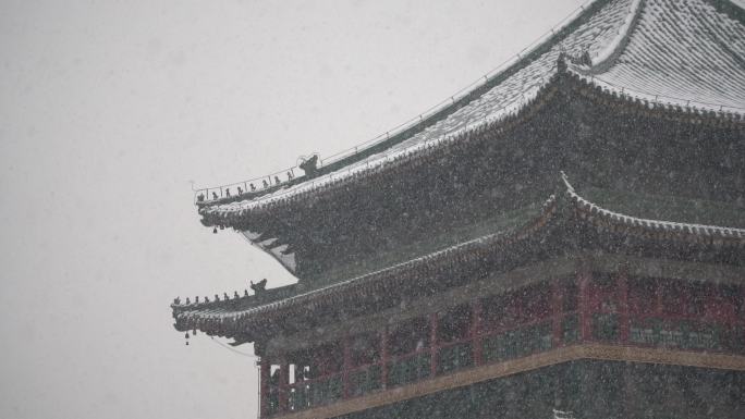 西安钟楼雪景