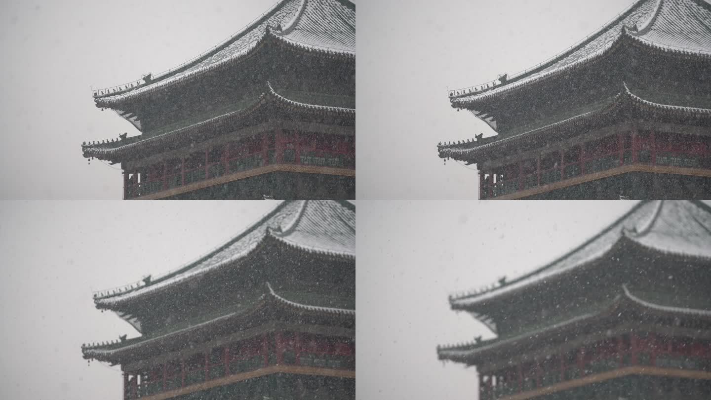 西安钟楼雪景