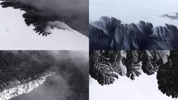 冬季独山子大峡谷 水墨风景素材