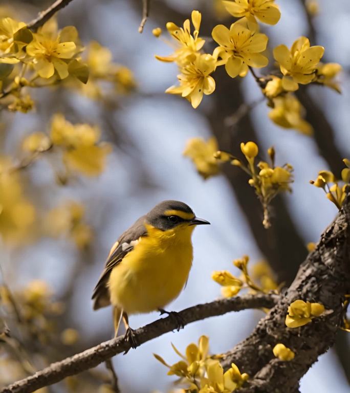 春天立春惊蛰小鸟春暖花开自然风景视频素材