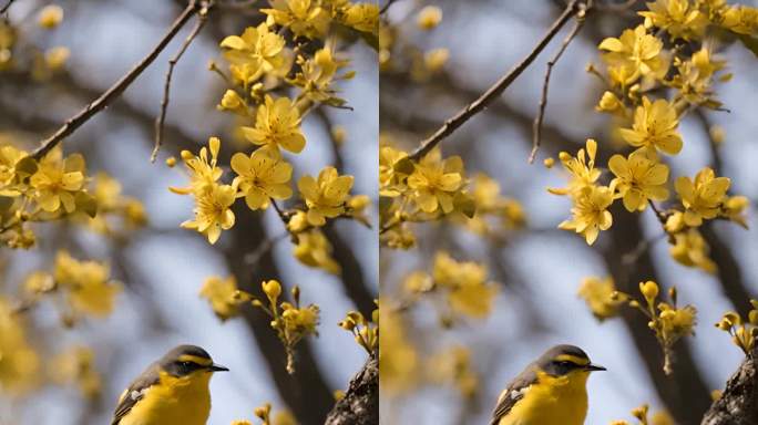 春天立春惊蛰小鸟春暖花开自然风景视频素材