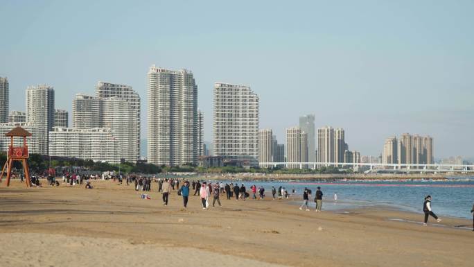 海边沙滩人群 夜晚沙滩人群