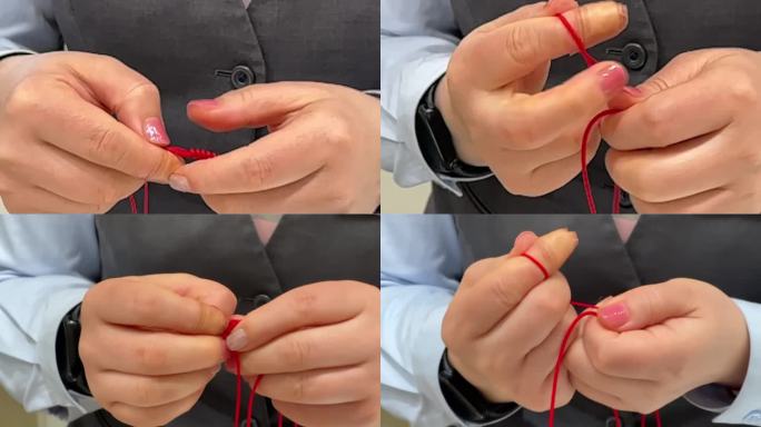 中国红绳手链编织