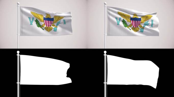美属维尔京群岛旗帜+阿尔法海峡