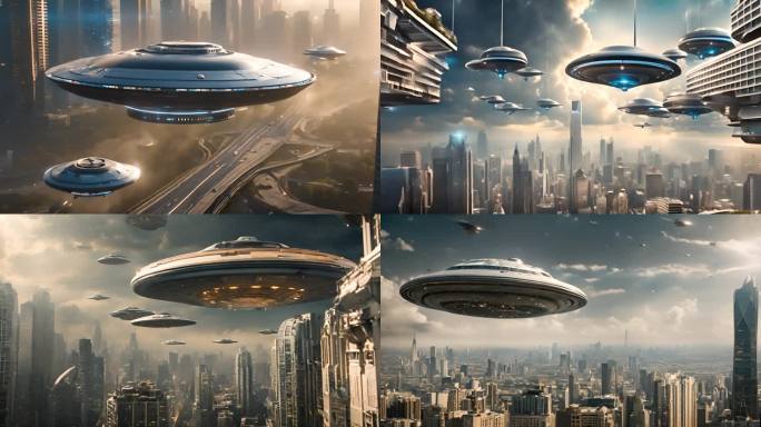 未来城市 科技城市 UFO 虚拟现实