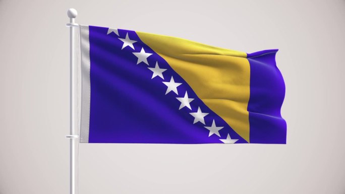 波斯尼亚和黑塞哥维那国旗+阿尔法海峡