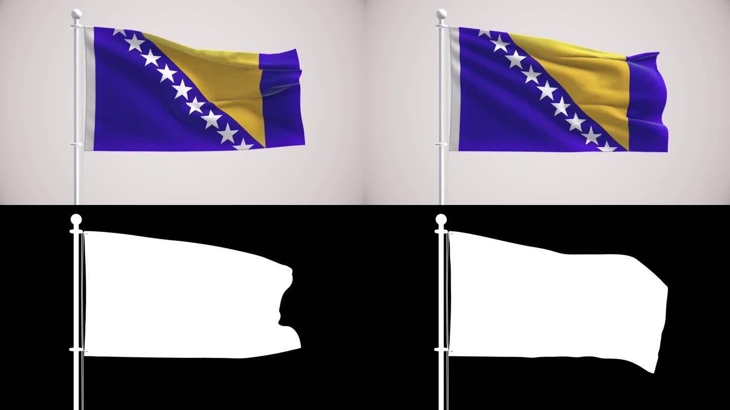 波斯尼亚和黑塞哥维那国旗+阿尔法海峡