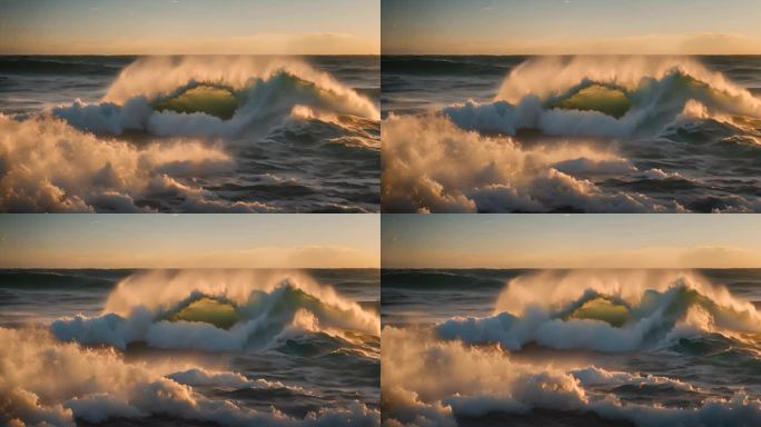 大海海浪阳光海洋浪花海水大气震撼开场片头