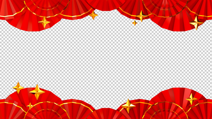 春节扇形星星框背景