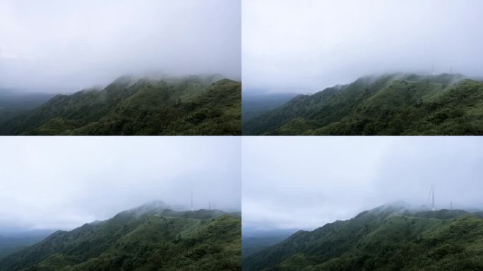 广东茂名三官顶山顶大雾延时摄影