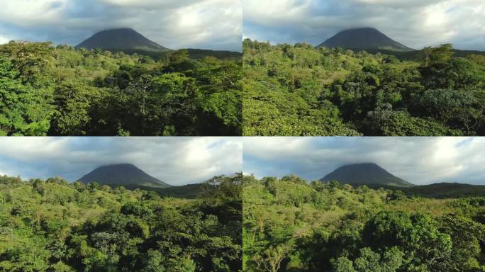 无人机拍摄的哥斯达黎加阿雷纳尔火山。