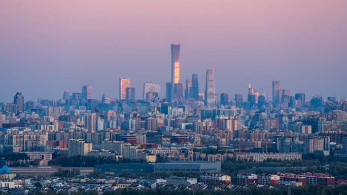 北京西山远眺城市全景