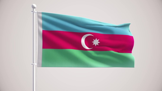 阿塞拜疆国旗+阿尔法海峡