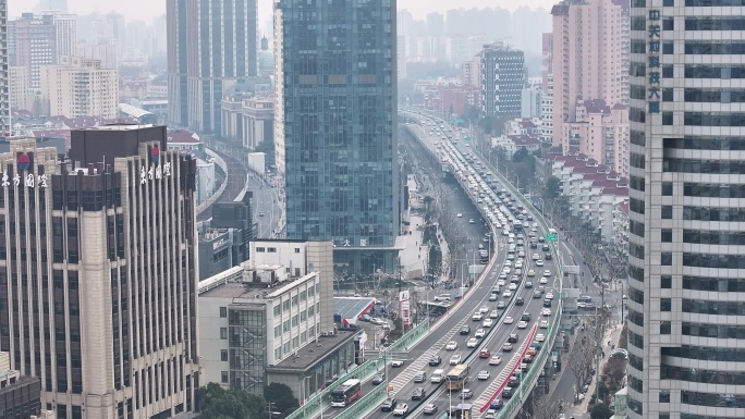 上海高架 城市风光航拍