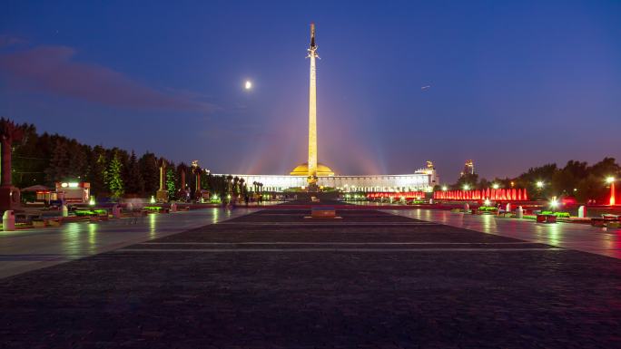 莫斯科胜利广场夜景延时