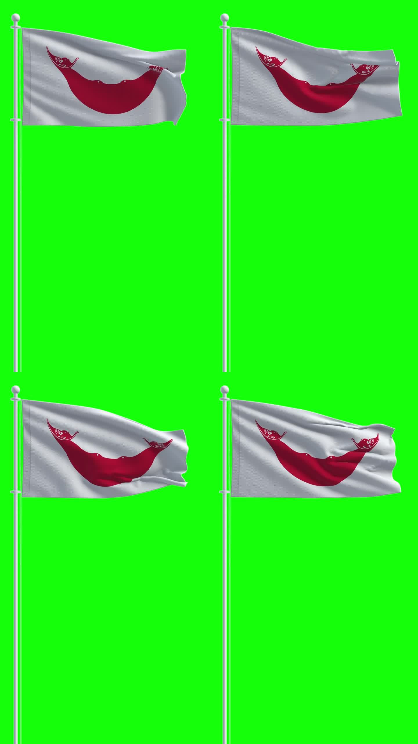复活节岛的旗帜在色度键背景