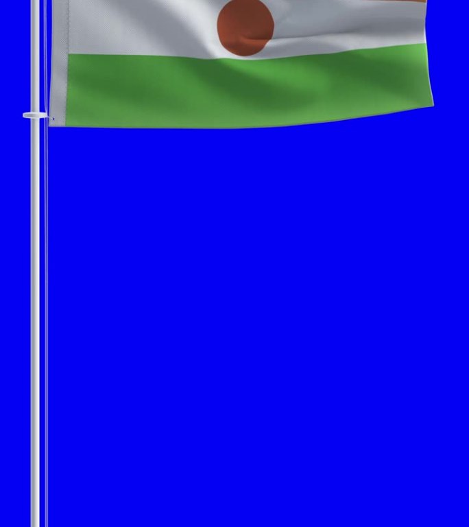 尼日尔国旗在色度键背景