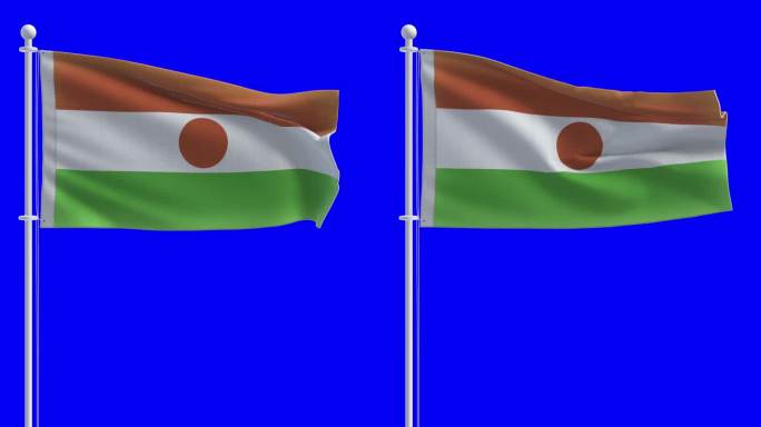 尼日尔国旗在色度键背景